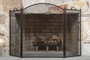 Three Panel Fireplace Screen And Tool Set