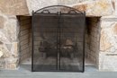 Three Panel Fireplace Screen And Tool Set