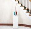 SIgned Art Glass Vase And Pedestal