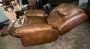 Automatic Tan Leather Recliner