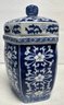 Pair Of Blue And White Asian Porcelain Lidded Jars.  C5