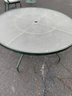 48' Round Patio Table With Plexiglass Top & Umbrella Hole