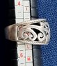 Vintage Sterling Silver 925 Filigree Swirl Rope Edge Band Ring