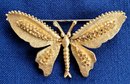 Large Gold Tone Vintage Butterfly Brooch 'BSK'