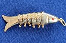 Vintage Gold Tone Finish Articulated Koi Fish Pendant