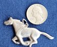 Large Vintage Sterling SIlver Galloping Horse Pendant