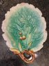 Antique Majolica Acorn And Oak Leaf Dish Currier & Ives Tin Tray The American Homestead 3 Tier Plate Stand