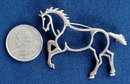 Vintage Belinda Woody Sterling Silver Navajo Horse Design Brooch