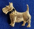 Cute Vintage Gold Tone Scotty Dog Scottish Terrier Brooch