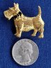 Cute Vintage Gold Tone Scotty Dog Scottish Terrier Brooch