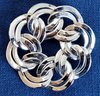 Silver Tone Chunky Double Link Brooch