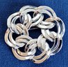Silver Tone Chunky Double Link Brooch
