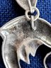 Vintage Dolphin Sterling Silver Pendant With Marcasite & Amethyst