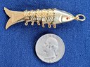 Vintage Gold Tone Finish Articulated Koi Fish Pendant