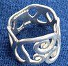 Pretty Open Scroll Work Sterling Silver 925 Band Ring