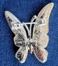 Pretty Pave Rhinestone & Gold Tone Butterfly Brooch