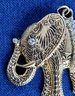 Lucky Trunk Up Large Elephant Gold Tone Pendant