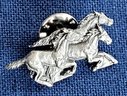Three Running Horses Vintage Pewter Siskayou Lapel Pin