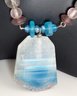 Gorgeous Agate Chunk & Labradorite And Glass Beaded Pendant Necklace