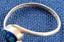Vintage Azurite Split Heart Sterling Silver Ring