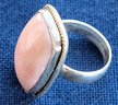 Sterling Silver & Large Pink Stone Pretty Statement Ring