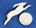 Vintage  Modernist Sterling Silver Hare Or Rabbit Pendant