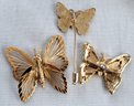 Vintage Butterfly Brooch/Pin Trio