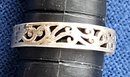 Vintage Cut Out Scroll Work Sterling Silver Band Ring