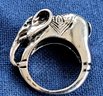Silver Tone Dimensional Elephant Ring