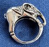 Silver Tone Dimensional Elephant Ring