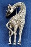 Premier Designs Vintage Silver Tone Large Giraffe Brooch
