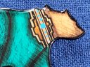 Native Bear Design Ceramic And Enamel Brooch