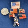 Patriotic Vintage American Flag Lapel Pin Lot
