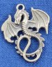 Mythical Brass Dragon Vintage Pendant Charm