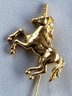 Magical Unicorn Gold Tone Stick Pin With Rhinestone Eye