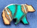 Native Bear Design Ceramic And Enamel Brooch