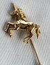 Magical Unicorn Gold Tone Stick Pin With Rhinestone Eye