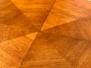 A Stunning 60 Inch Teak Sunburst Pattern Henredon Coffee Table