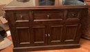 Black Marble Top Buffet - Pull Through Drawer Extra Heavy Bring Help
