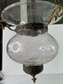 Antique 9 In. Clear Crystal Etched Onion Bell Jar Pendant Light