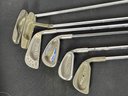 THREE PING PUTTERS AND THREE PING CLUBS