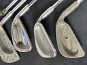 THREE PING PUTTERS AND THREE PING CLUBS
