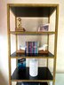 Lillian August Contemporary Hammered Gold Tall Etagere