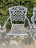 Set Of (4) Cast Metal Outdoor Dining Chairs - Lightweight