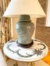 Pair Quality Sage Crackle Ceramic Table Lamps