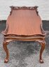Vintage Chippendale Style Carved Mahogany Coffee Table With Ball And Claw Feet