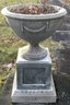 Stunning Vintage Concrete Urn On Plinth