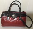 A31. Giani Bernini Bright Red & Black Trim Handbag, Detachable Strap