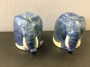 A Set  Of Two Salt & Pepper Handcrafted In Malaysia Porcelain Elephant Figurine By PG