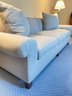 Custom Club Style Sofa In Pale Grey Blue